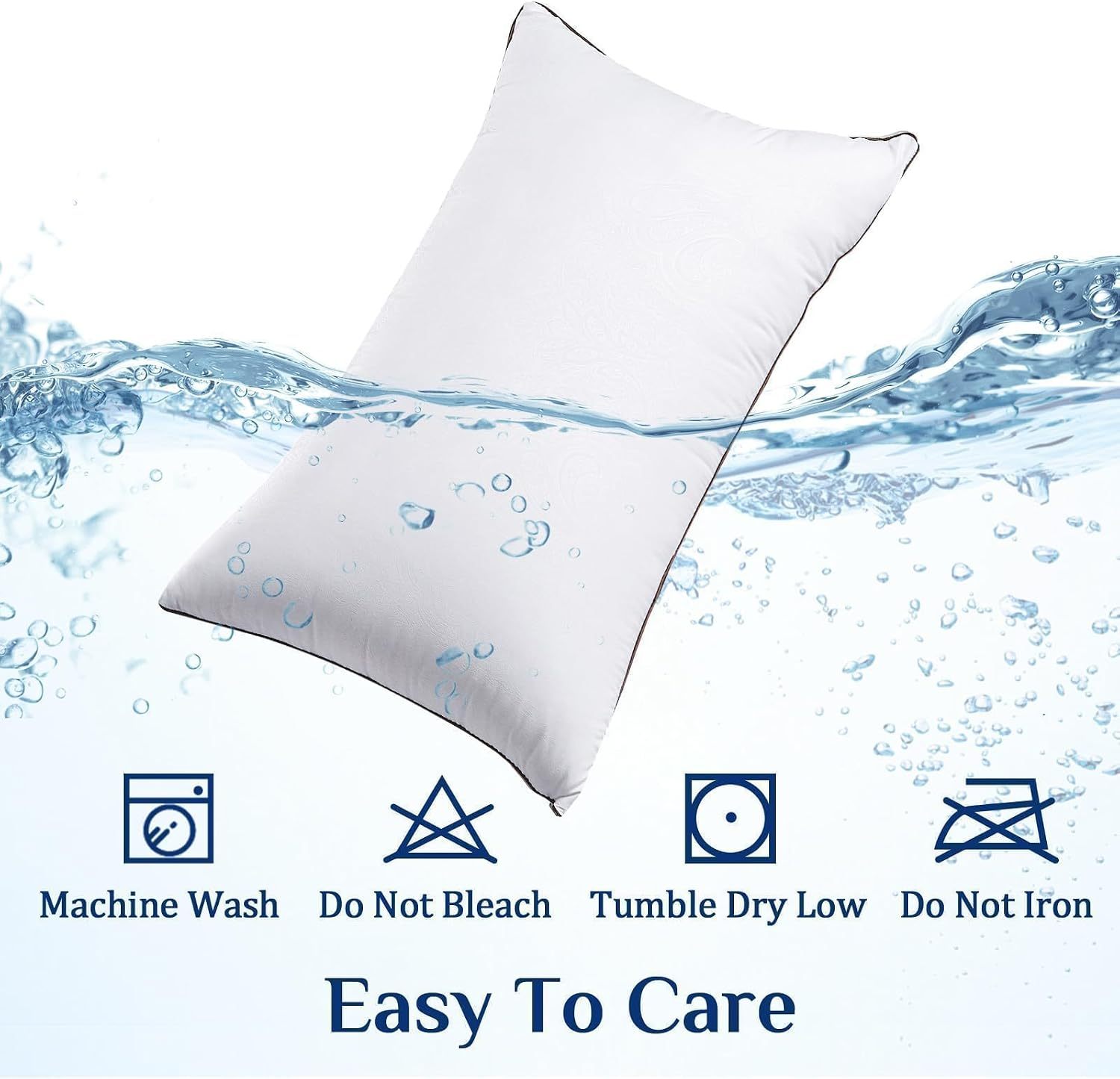 Pillows Standard And Full Size, Hotel Collection Bed Pillows For Side, Back, And Stomach Sleepers, Fluffy And Supportive, Down Alternative Microfiber Filled Pillows, Available In 2 Pack & 4 Pack - Image 6